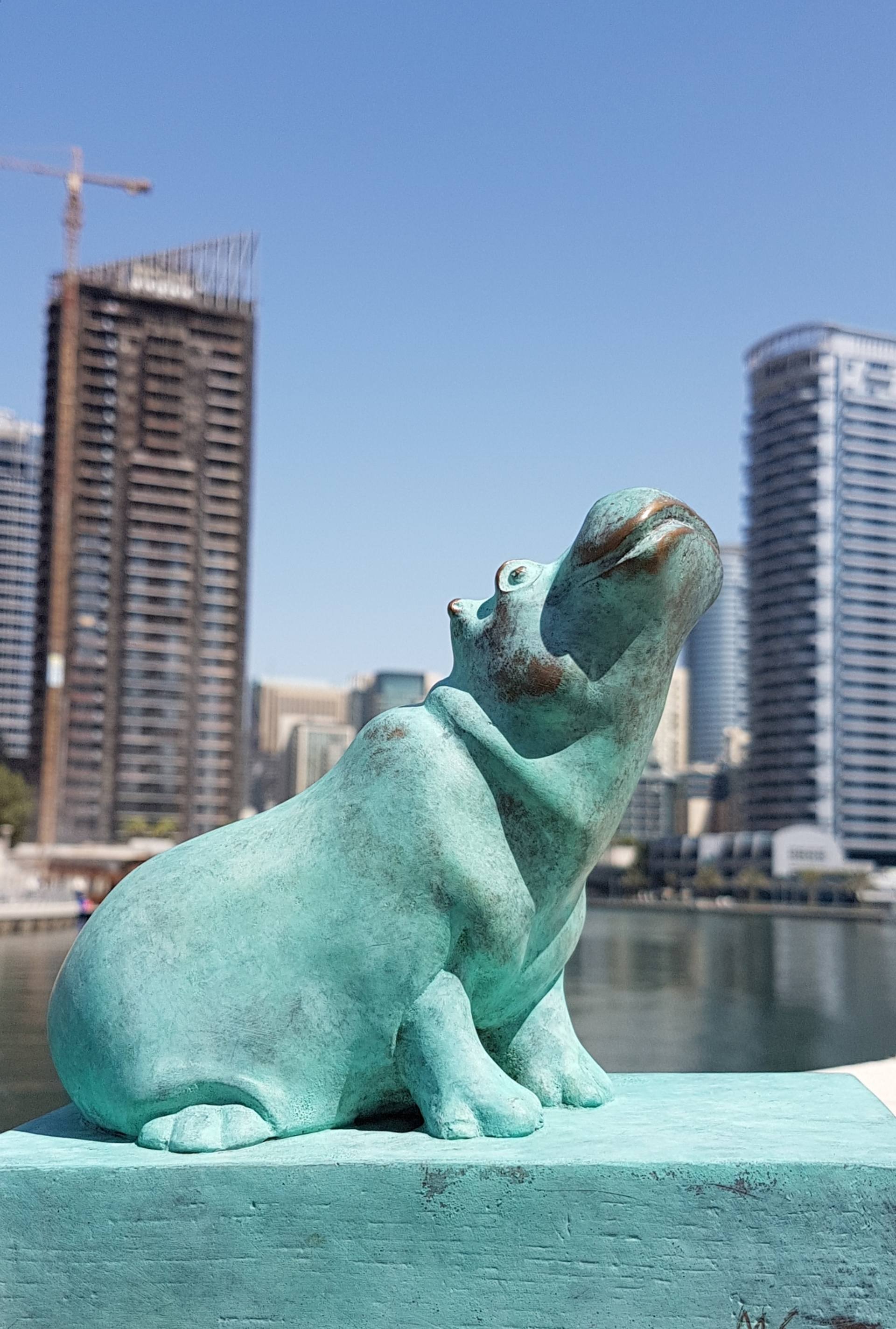 Happy Hippo sculpture by Marina Stoponja
